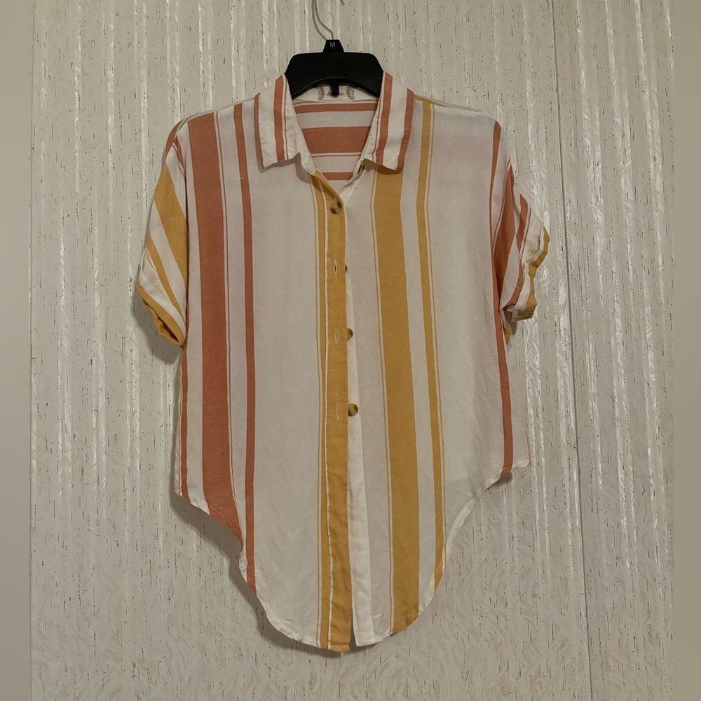 Altar'd State Multicolor Striped Button-Down Shirt